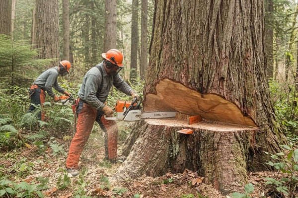 Безопасные методы выполнения работ по валке леса в особо опасных условиях